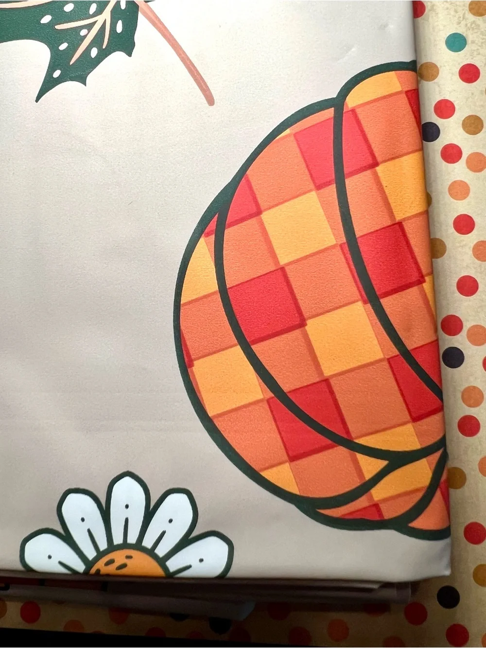 Thankful Fall Pumpkins Leaves Flowers Pumpkin Spice Latte Peva Shower Curtain
